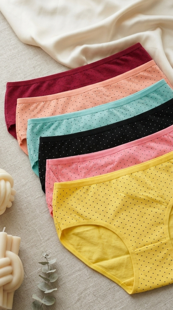 Multy Pack Of Six Full Brief Panties LP0028