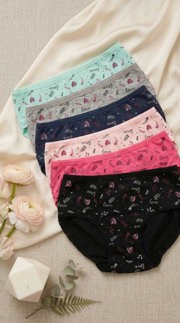 Multy Pack Of Six Full Brief Panties LP0035