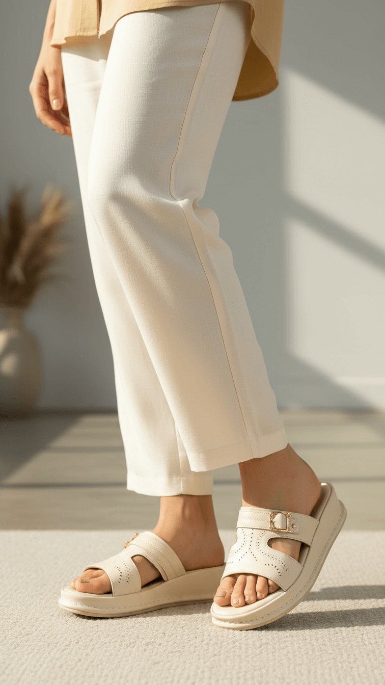 Beige Formal Slipper For Ladies LPU702