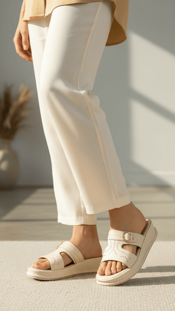 Beige Formal Slipper For Ladies LPU702