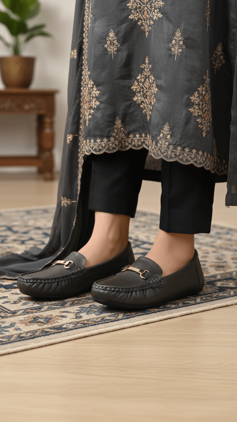 Olive Moccasin For Women LWN427