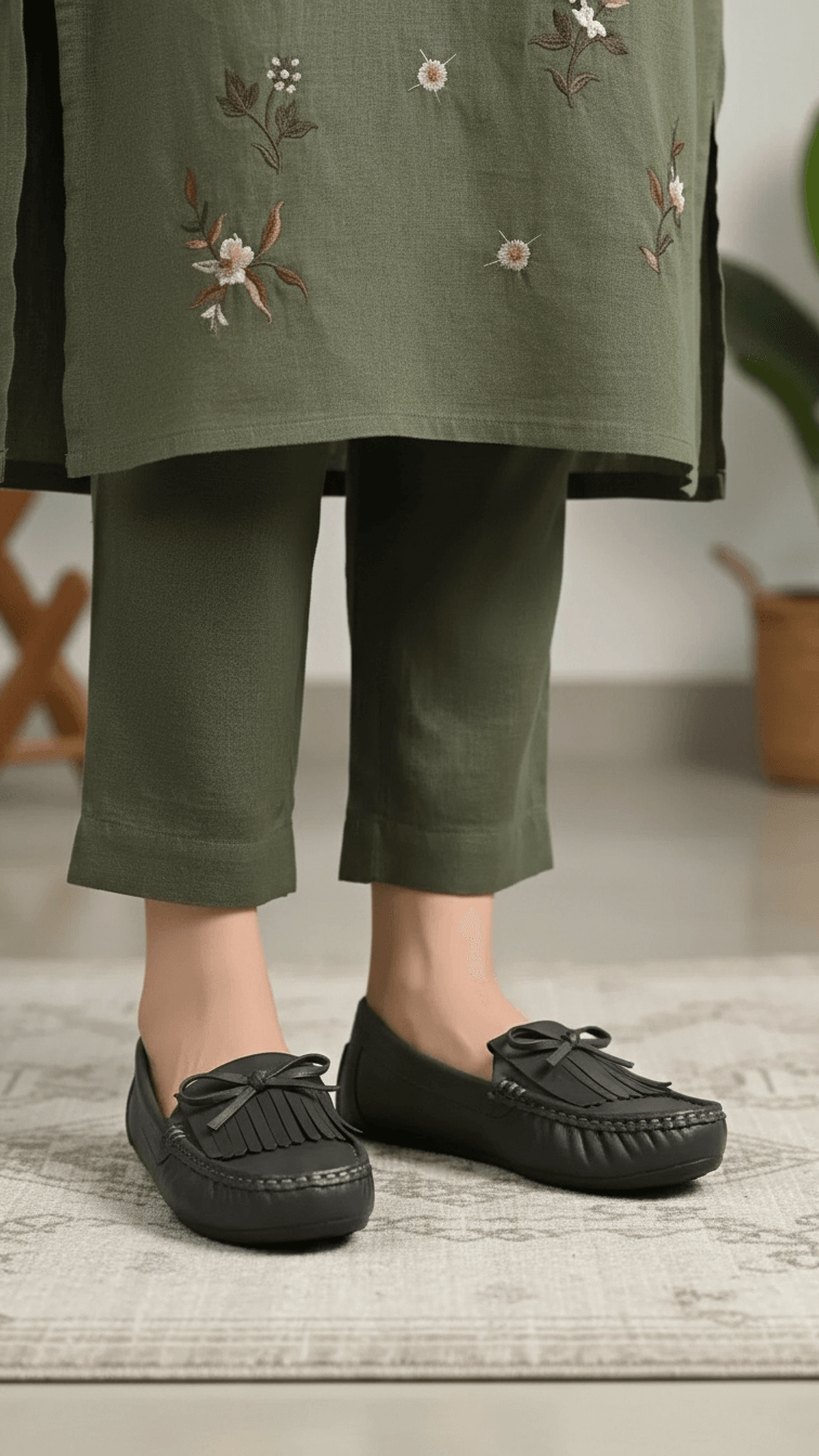 Grey Moccasin For Women LWN428