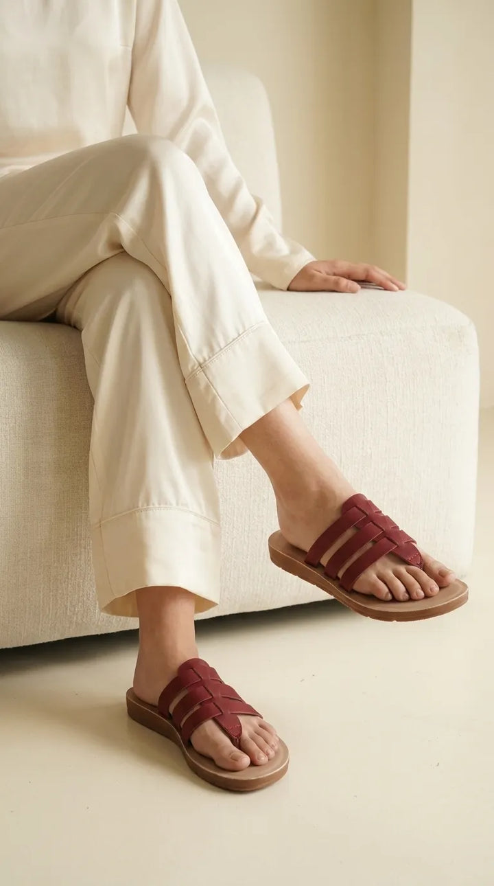 Maroon Casual Chappal For Ladies M11317