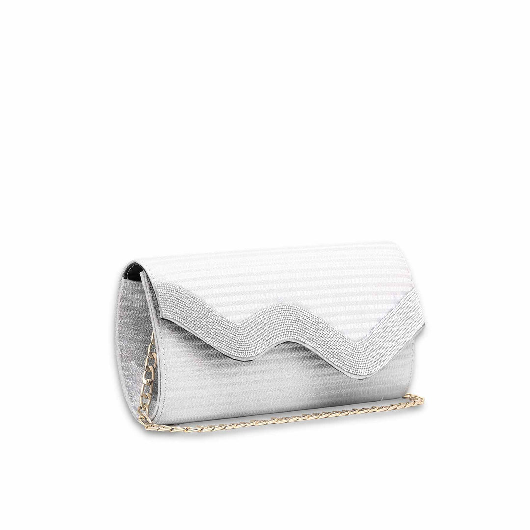 Silver Fancy Clutch P15330