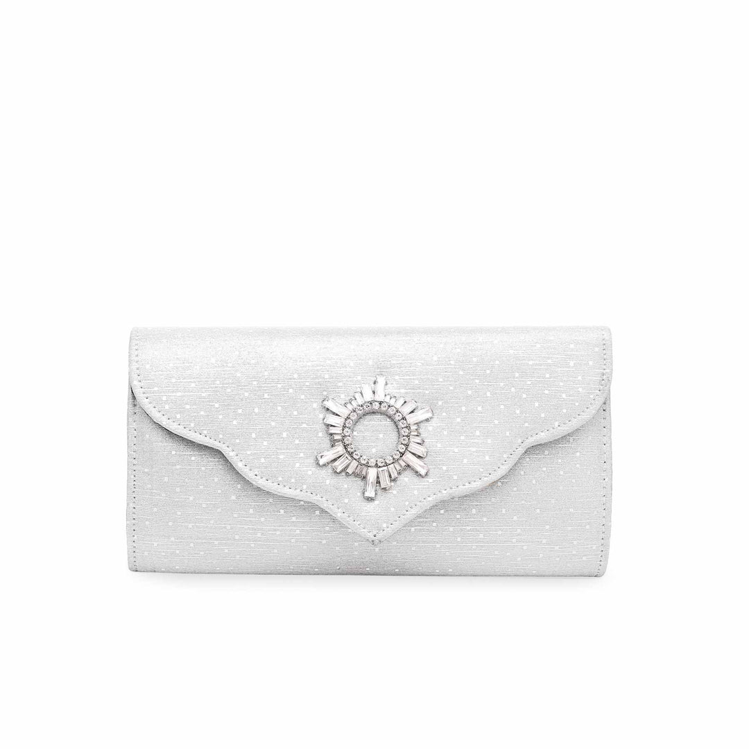 Silver Fancy Clutch P15338