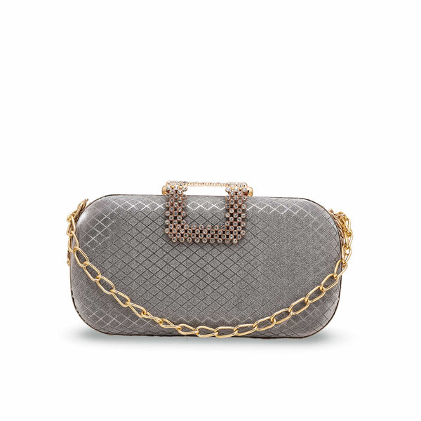 Grey Fancy Clutch P15368