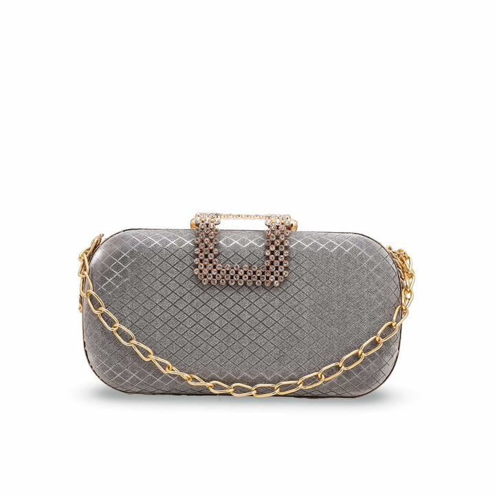 Grey Fancy Clutch P15368