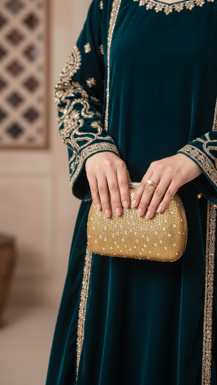 Golden Bridal Clutch P15388