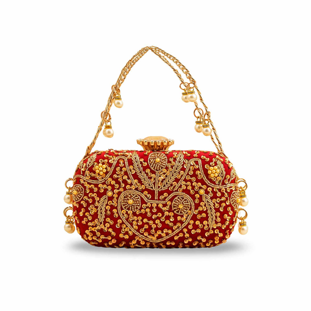 Maroon Fancy Clutch P15398