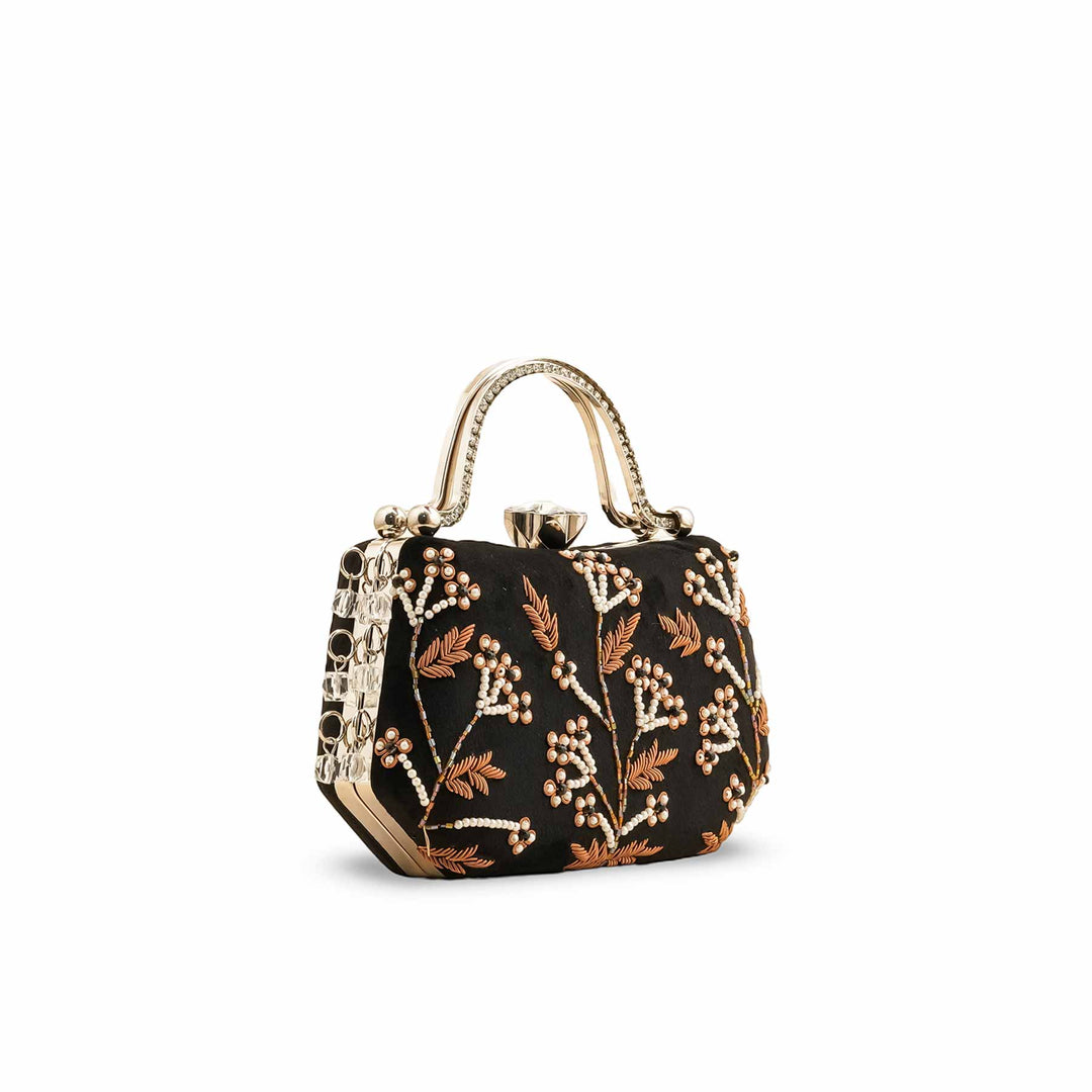 Black Fancy Clutch P15399