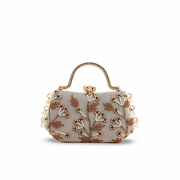 Grey Fancy Clutch P15399