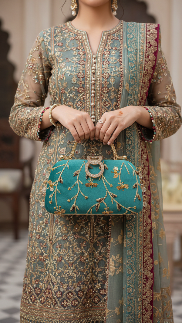 Seagreen Fancy Clutch P15400