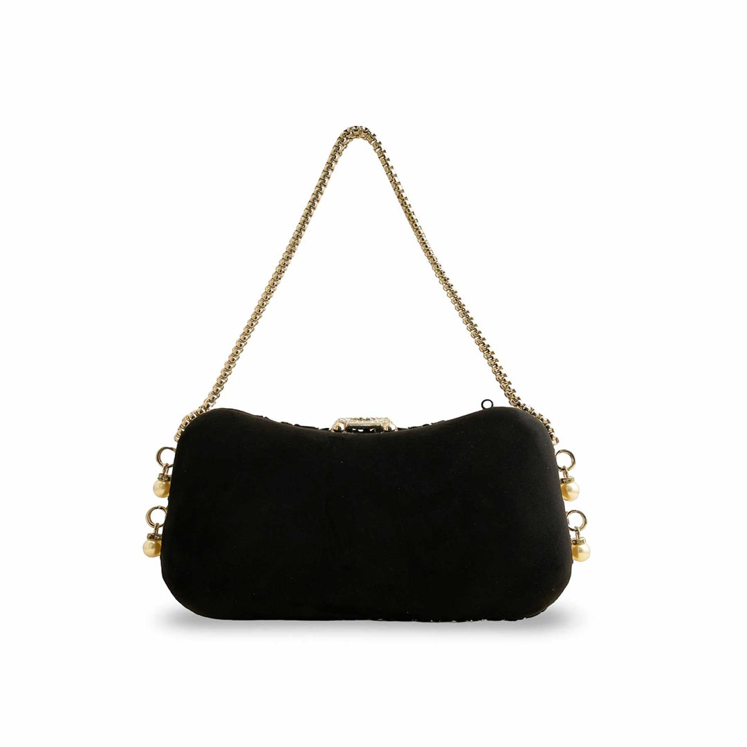 Black Fancy Clutch P15401