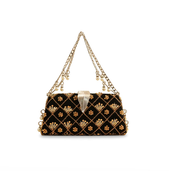 Black Fancy Clutch P15402
