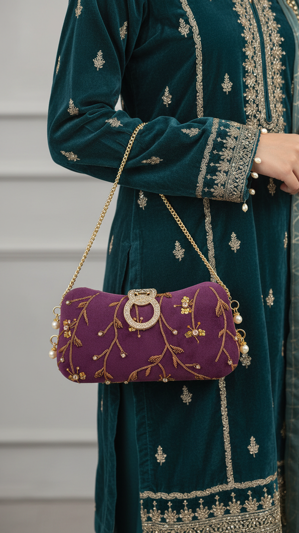 Purple Fancy Clutch P15403