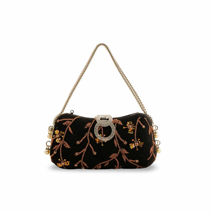 Black Fancy Clutch P15403