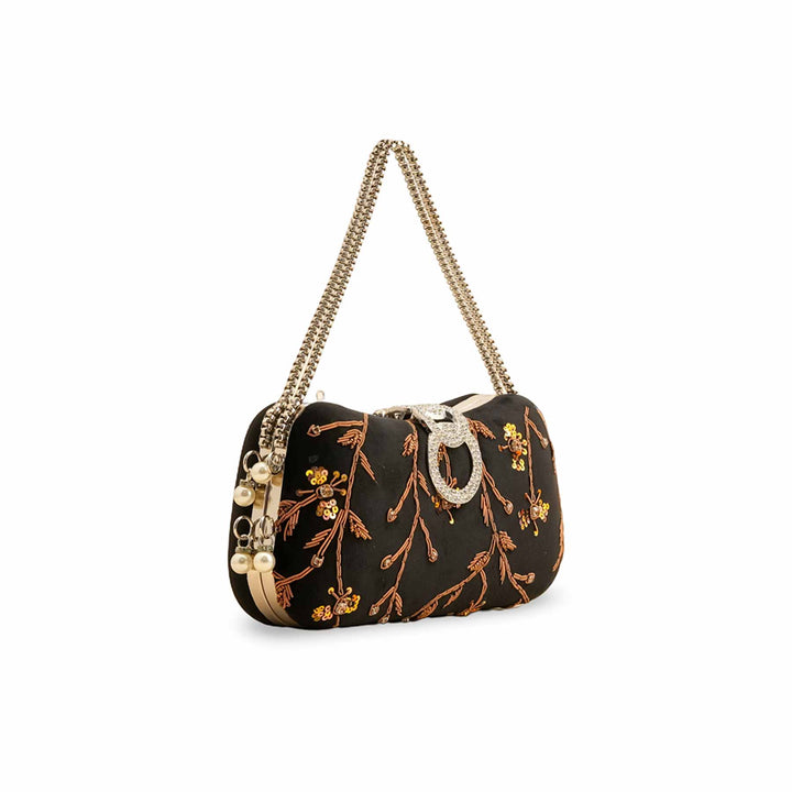 Black Fancy Clutch P15403