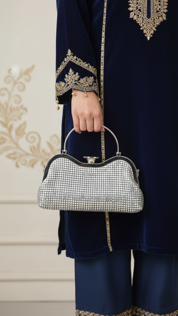 AB Silver Bridal Clutch P24302