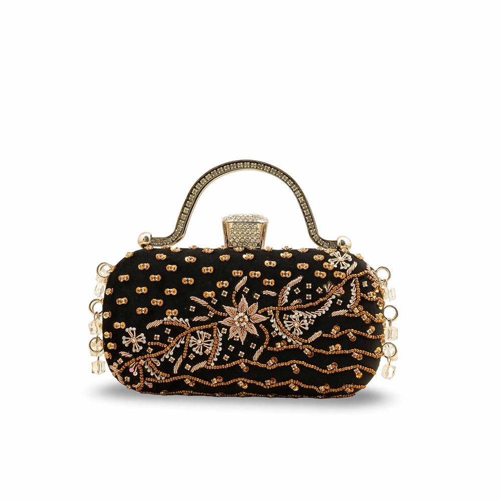 Black Fancy Clutch P15404