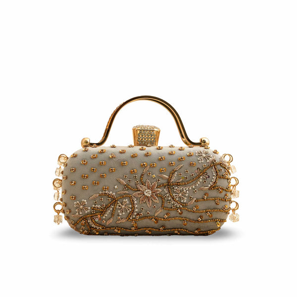 Grey Fancy Clutch P15404