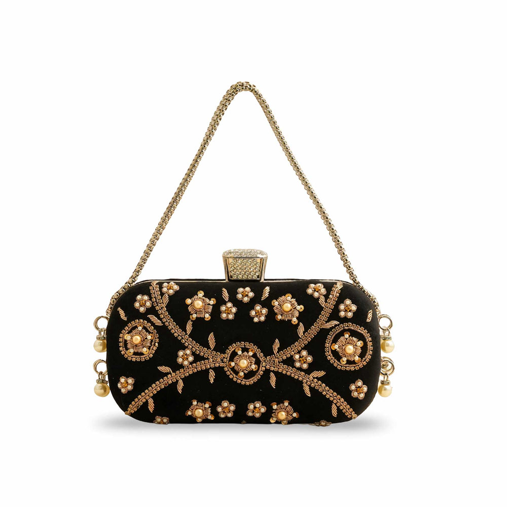 Black Fancy Clutch P15405