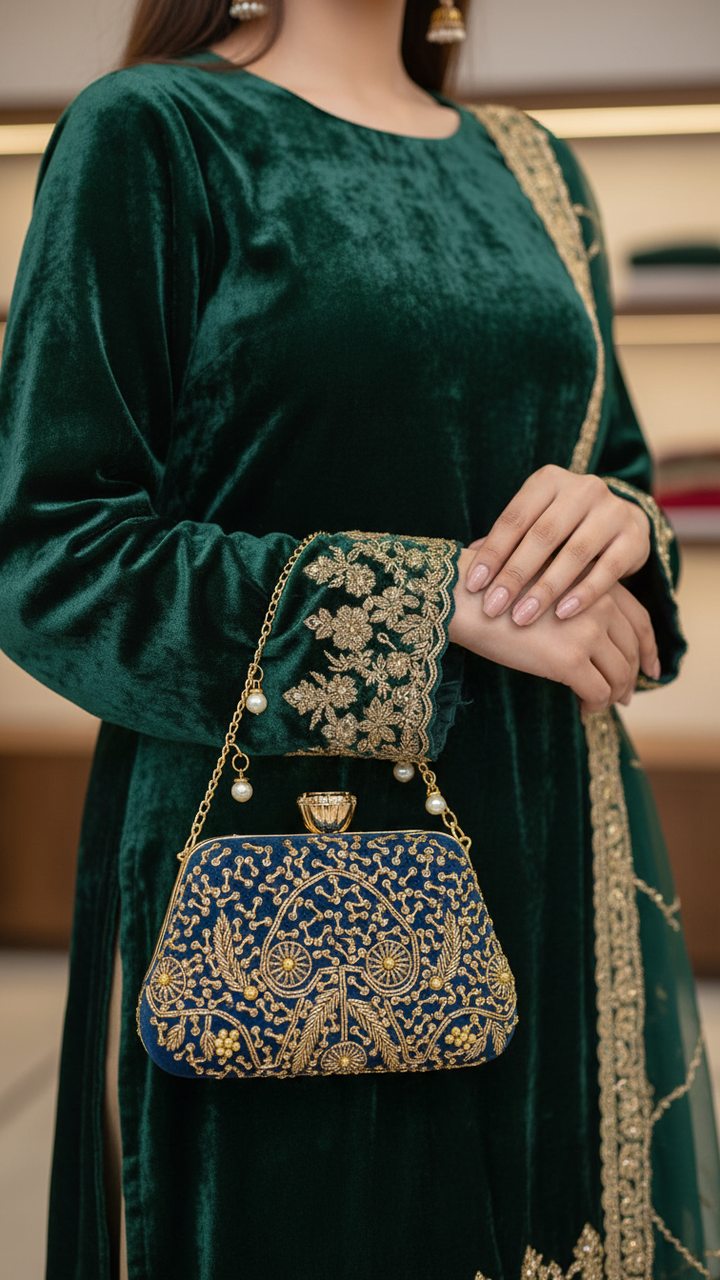 Blue Fancy Clutch P15406