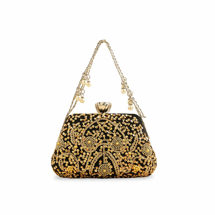 Black Fancy Clutch P15406