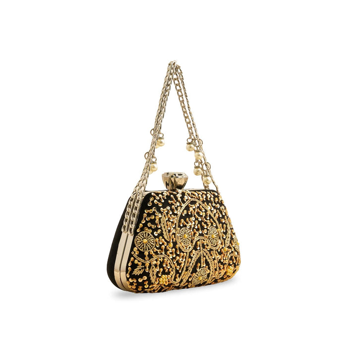 Black Fancy Clutch P15406