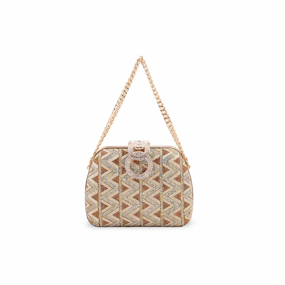 Golden Bridal Clutch For Women P15688