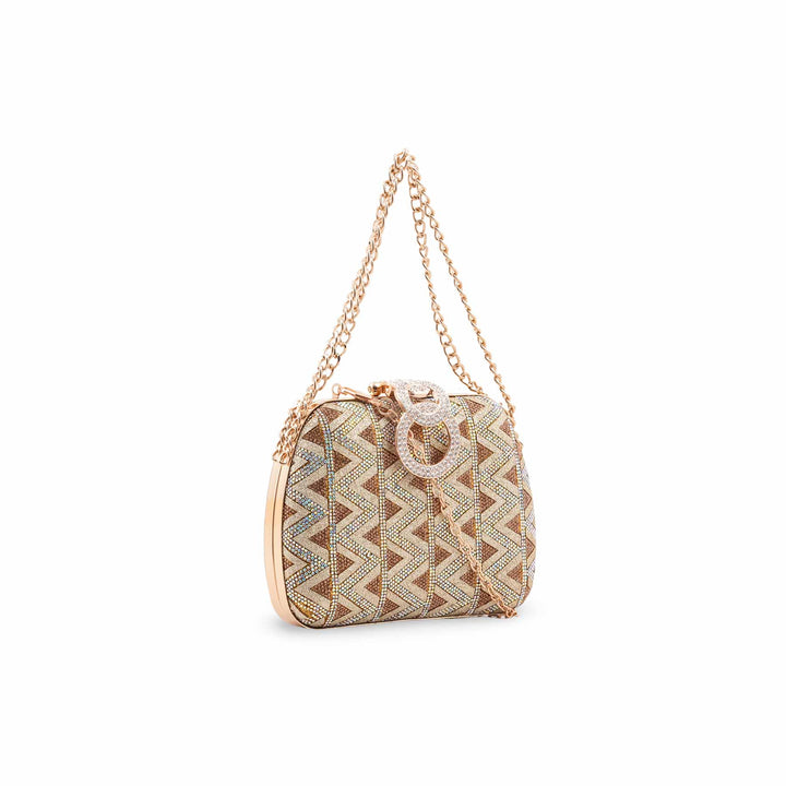 Golden Bridal Clutch For Women P15688