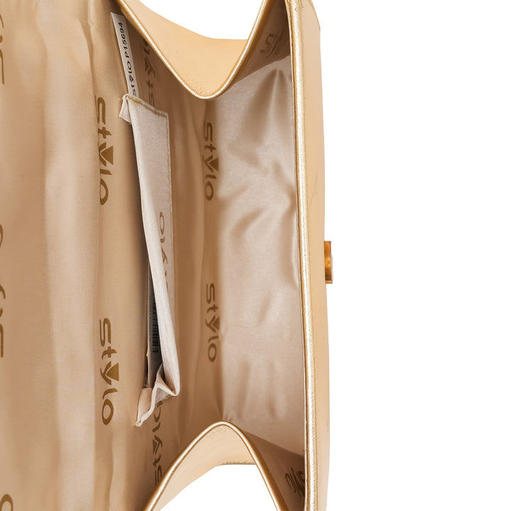 Golden Fancy Clutch For Women P15694