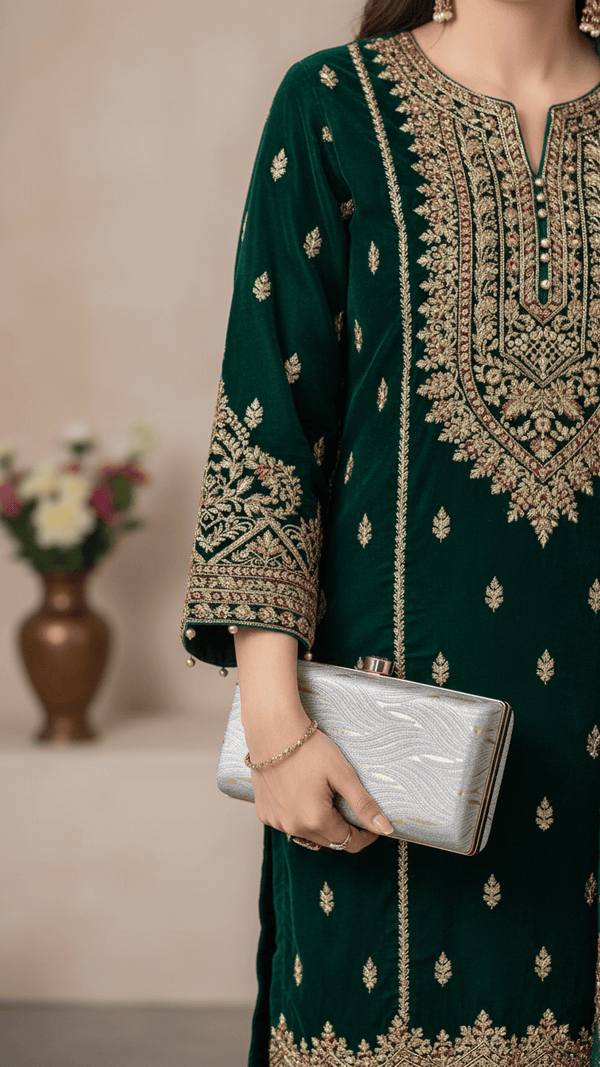 Silver Formal Clutch For Ladies P15701