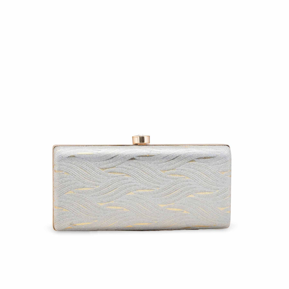 Silver Formal Clutch For Ladies P15701