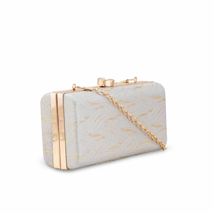 Silver Formal Clutch For Ladies P15701