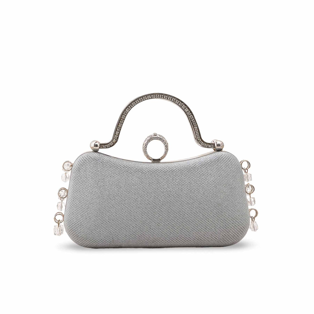 Grey Fancy Clutch For Ladies P15704