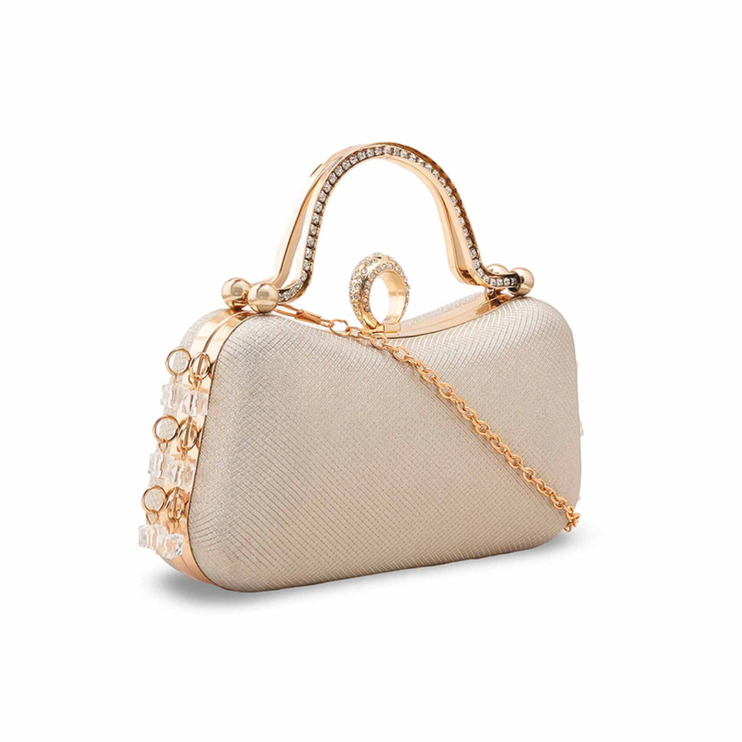 Golden Fancy Clutch For Ladies P15704
