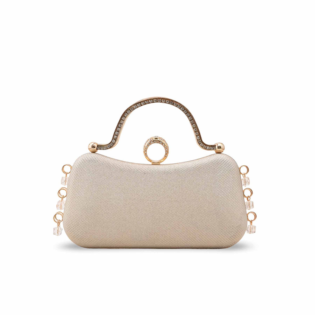 Golden Fancy Clutch For Ladies P15704