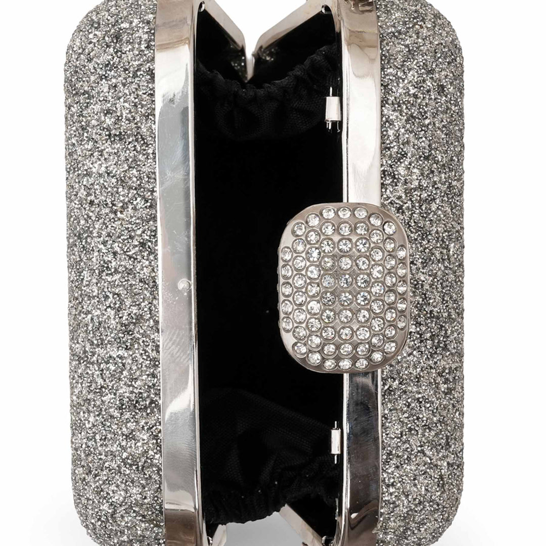 Silver Women Fancy Clutch P15707