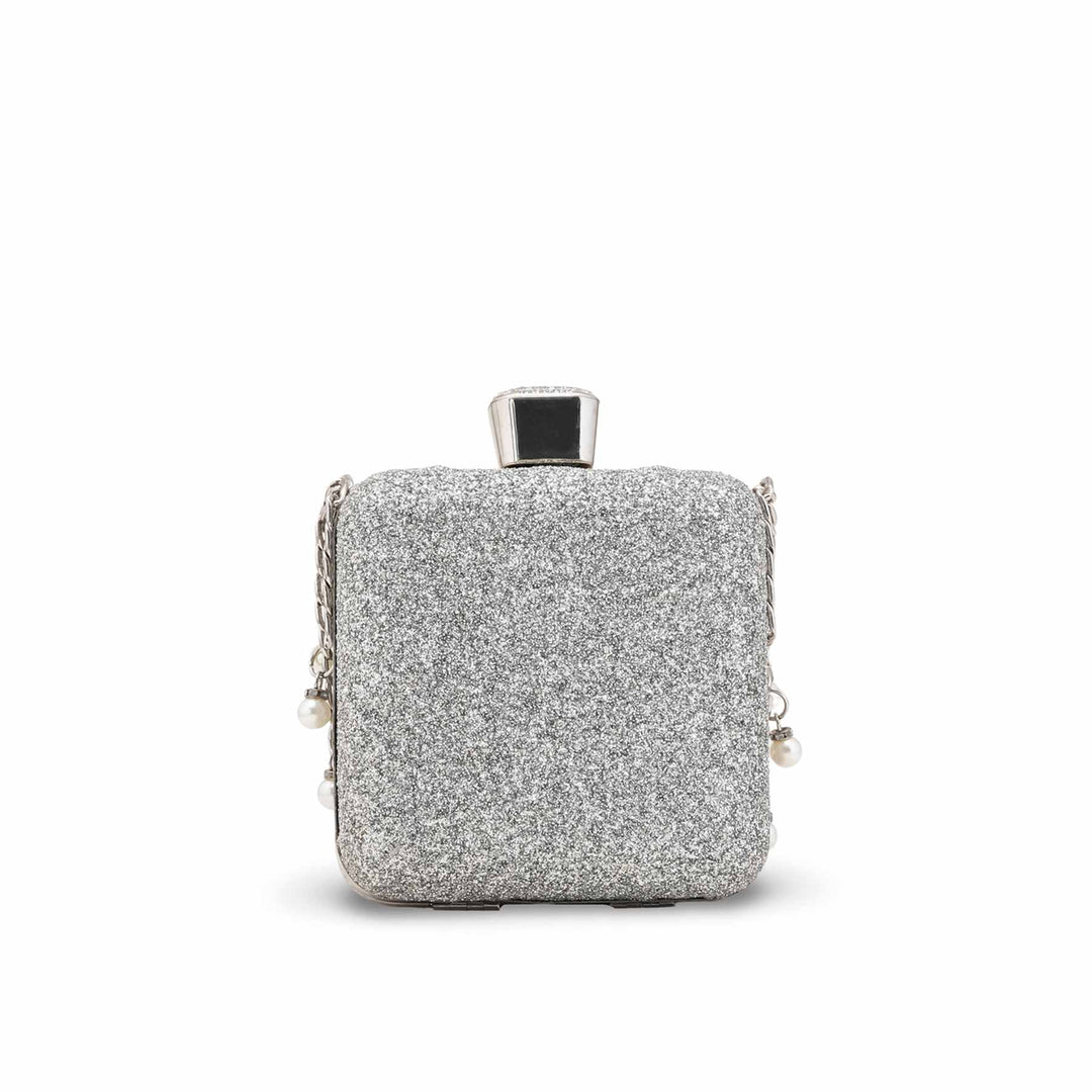 Silver Women Fancy Clutch P15707