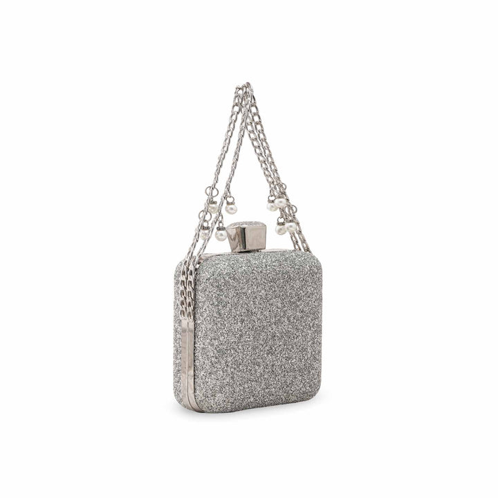 Silver Women Fancy Clutch P15707