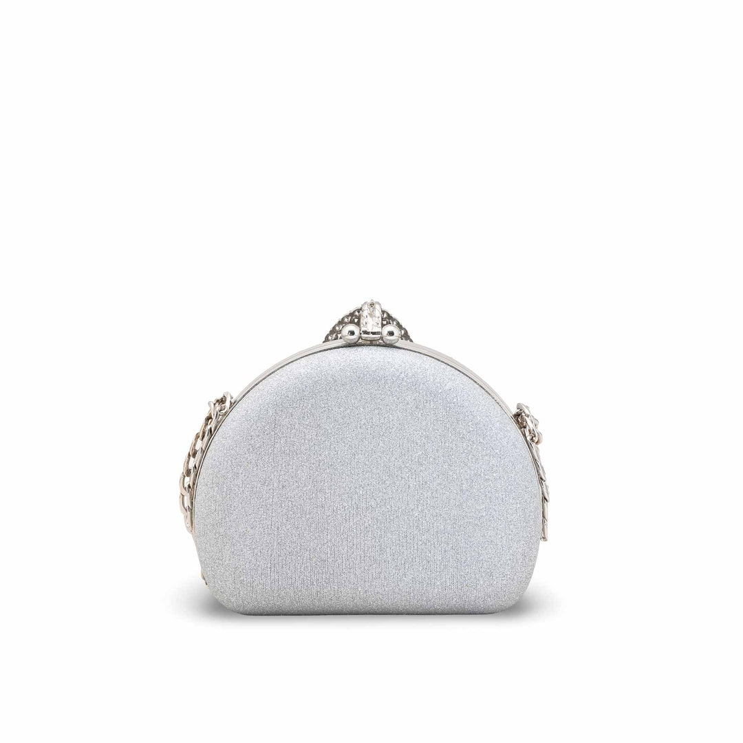 Silver Women Fancy Clutch P15708