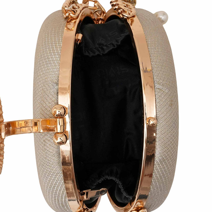Champagne Women Fancy Clutch P15708