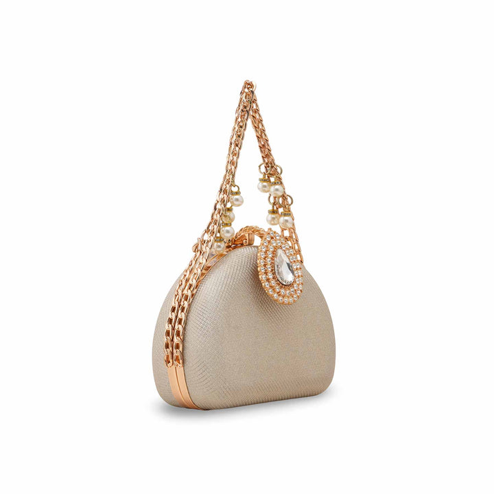 Champagne Women Fancy Clutch P15708