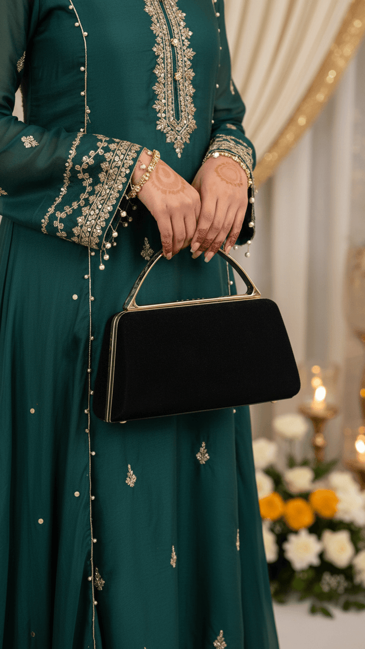 Black Women Fancy Clutch P15709