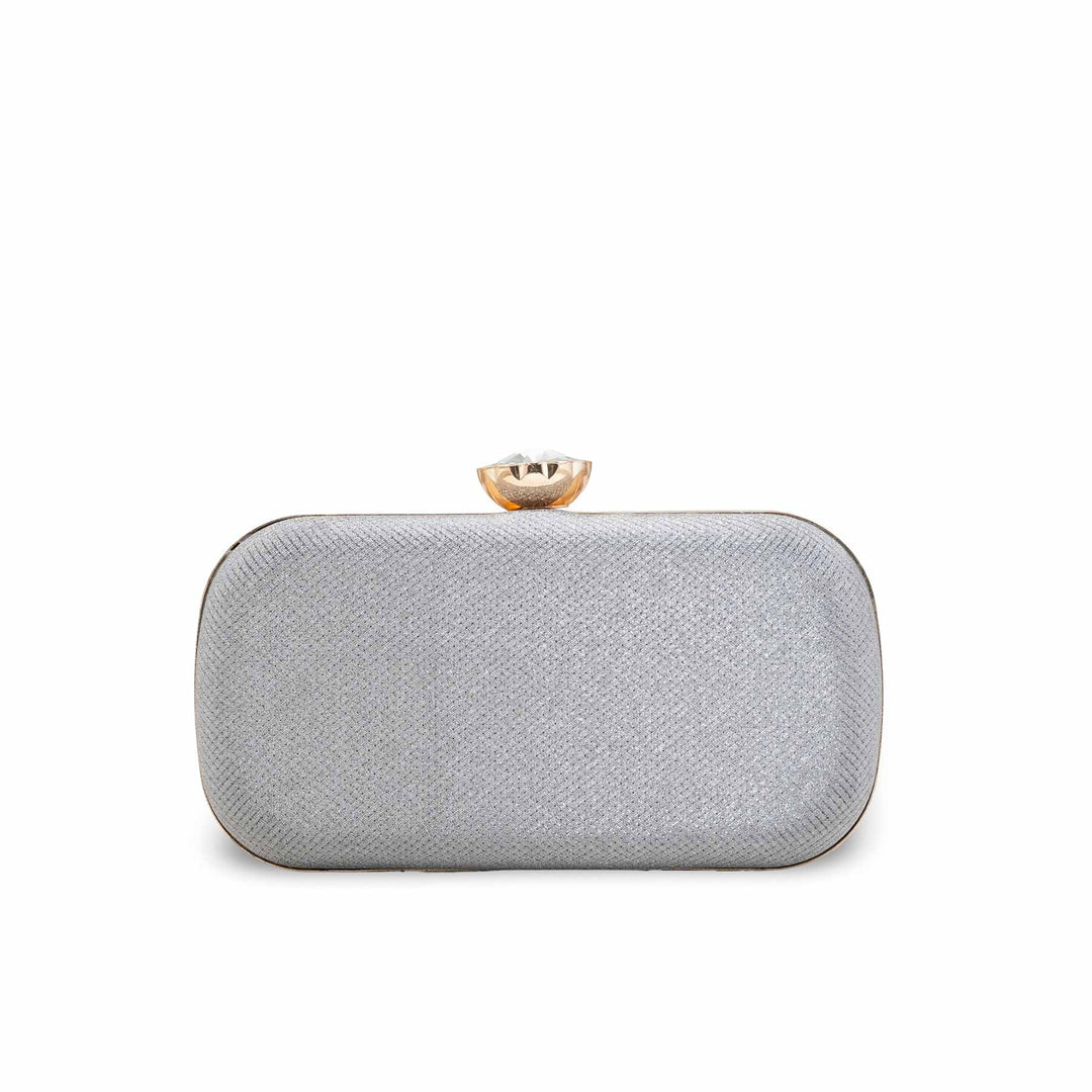 Silver Women Fancy Clutch P15712