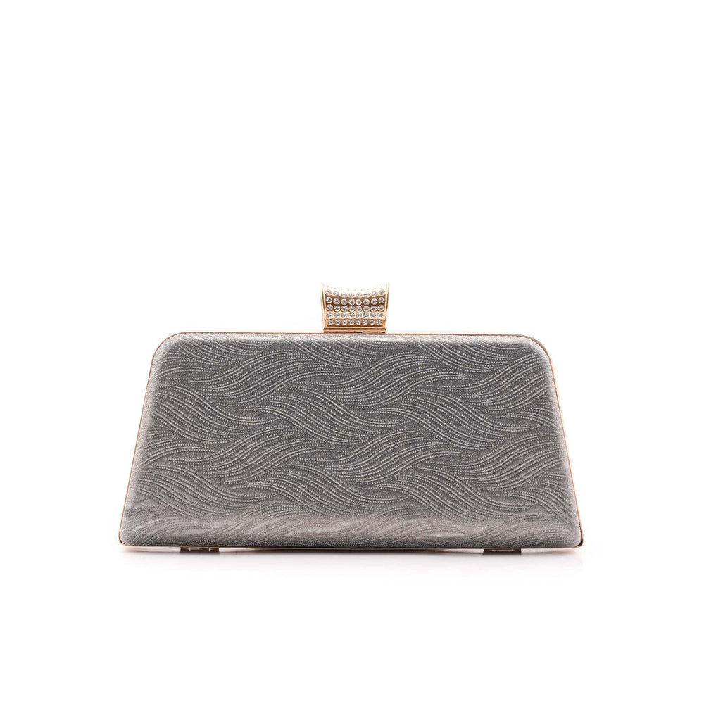Silver Fancy Clutch For Ladies P15713