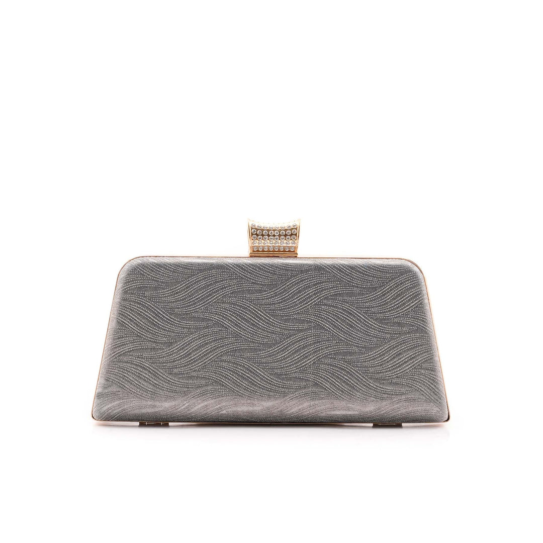 Silver Fancy Clutch For Ladies P15713
