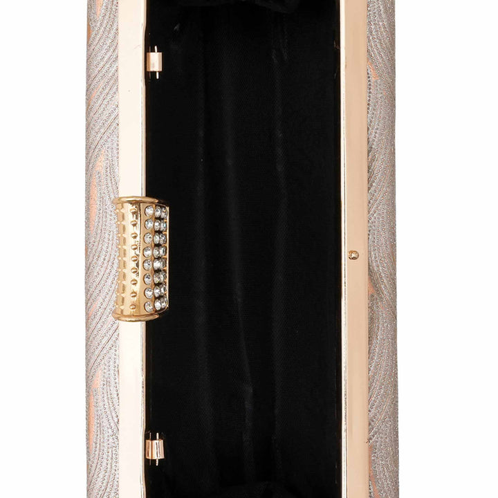 Champagne Women Fancy Clutch P15713
