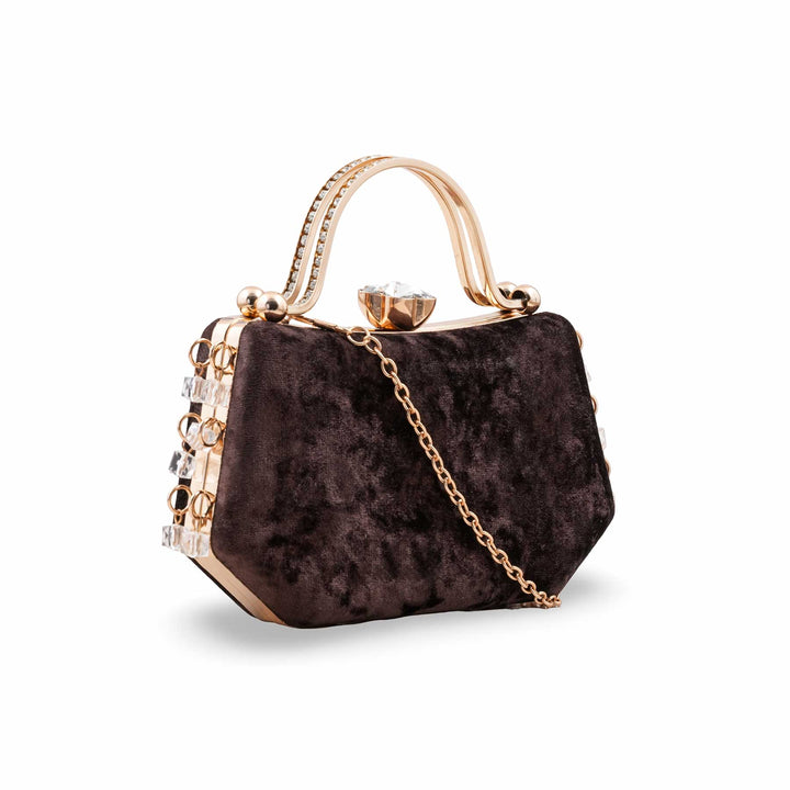 Brown Fancy Clutch For Ladies P15715