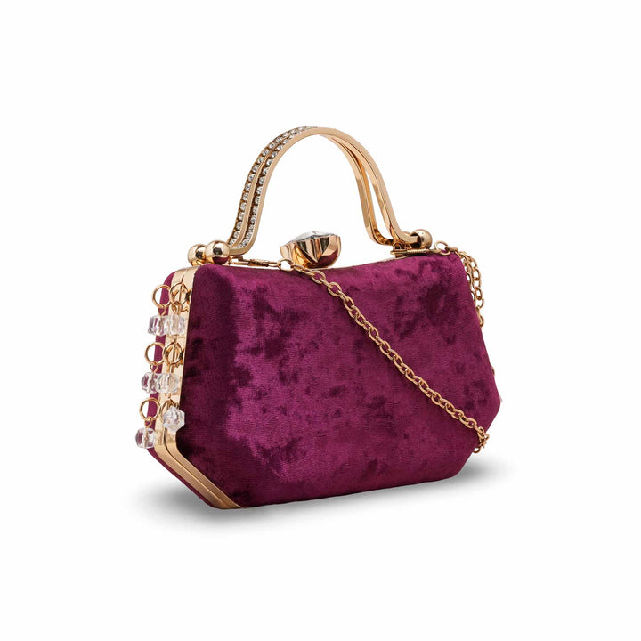 Maroon Women Fancy Clutch P15715